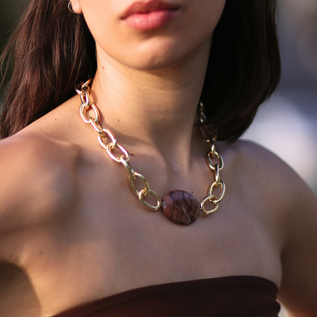 Collar Ágata Marrón