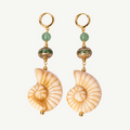 Green Seashell Earrings